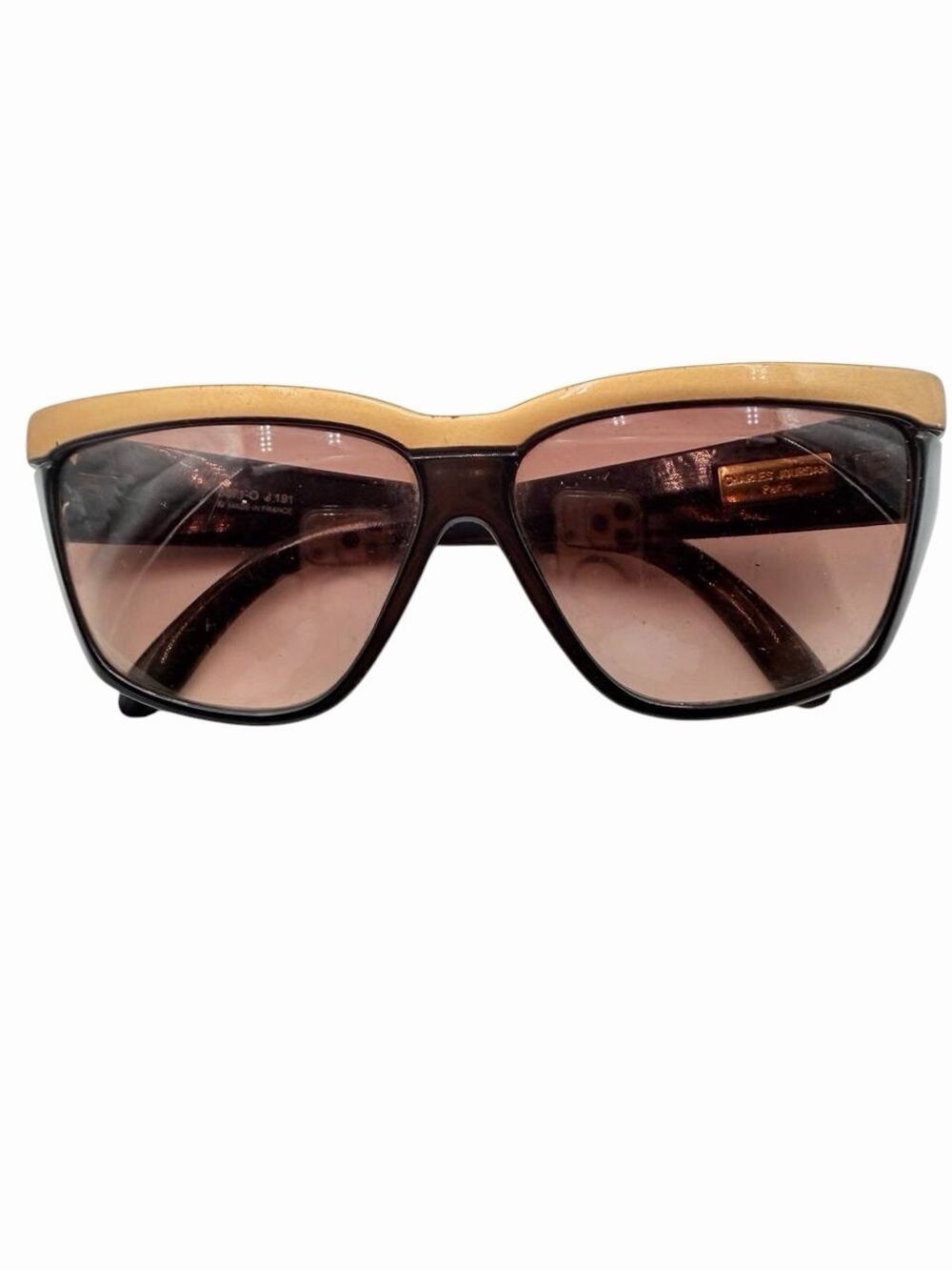 Vintage Charles Jourdan Paris 8871-O 191 Sunglasses Made in France Gold Black